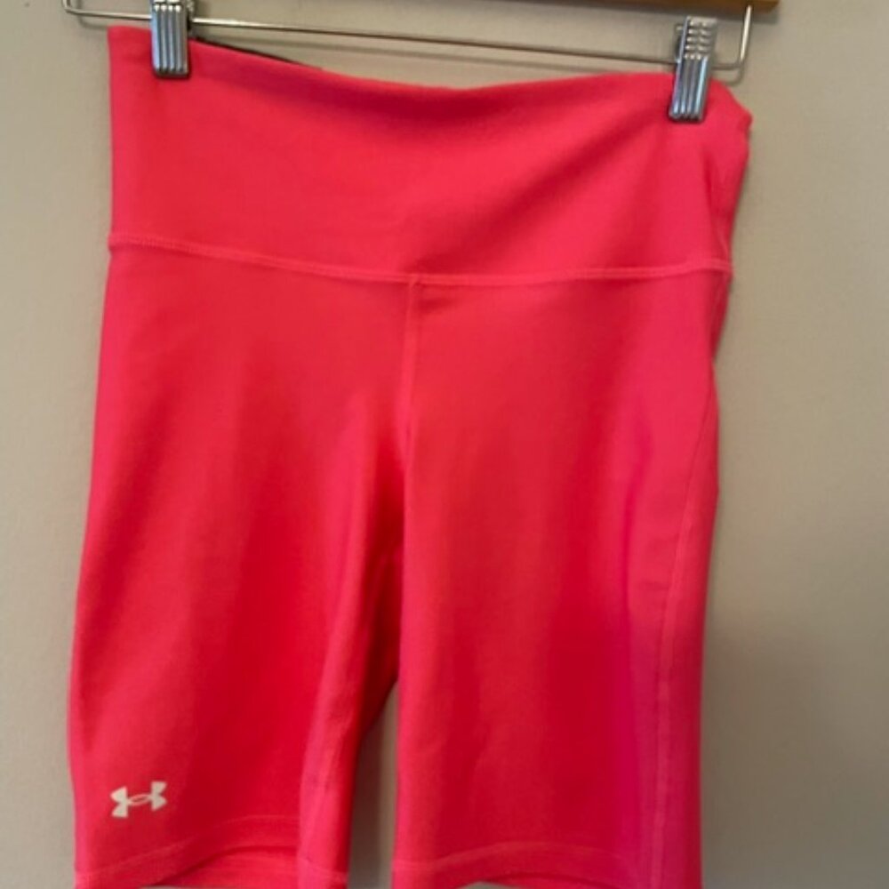 Under Armour compression High Rise women's bike shorts SM NWT bright pink - Picture 3 of 6